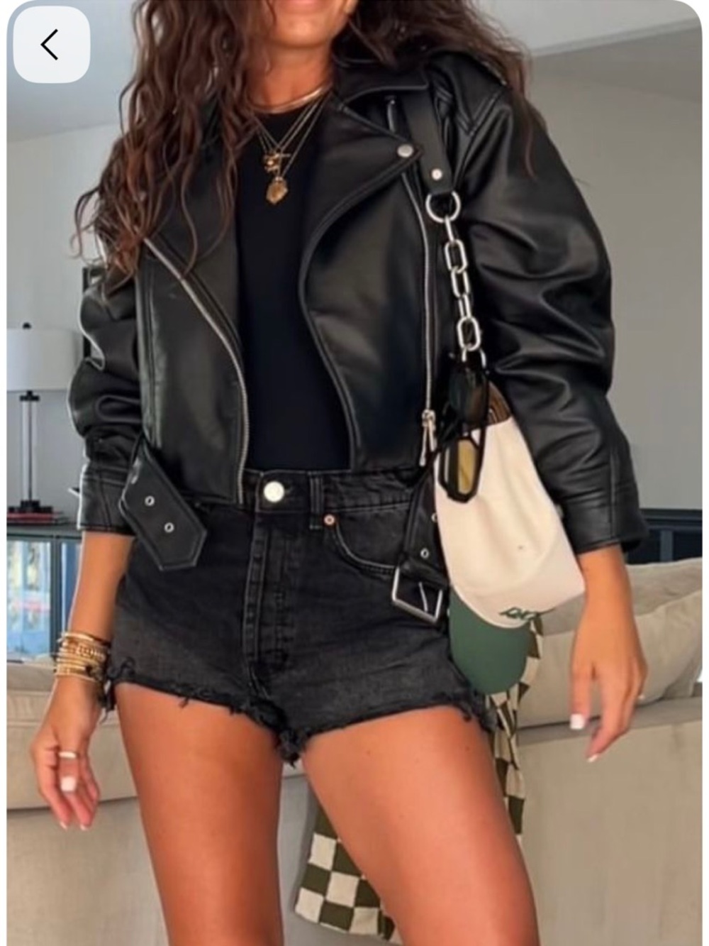 Zara high waisted black denim shorts